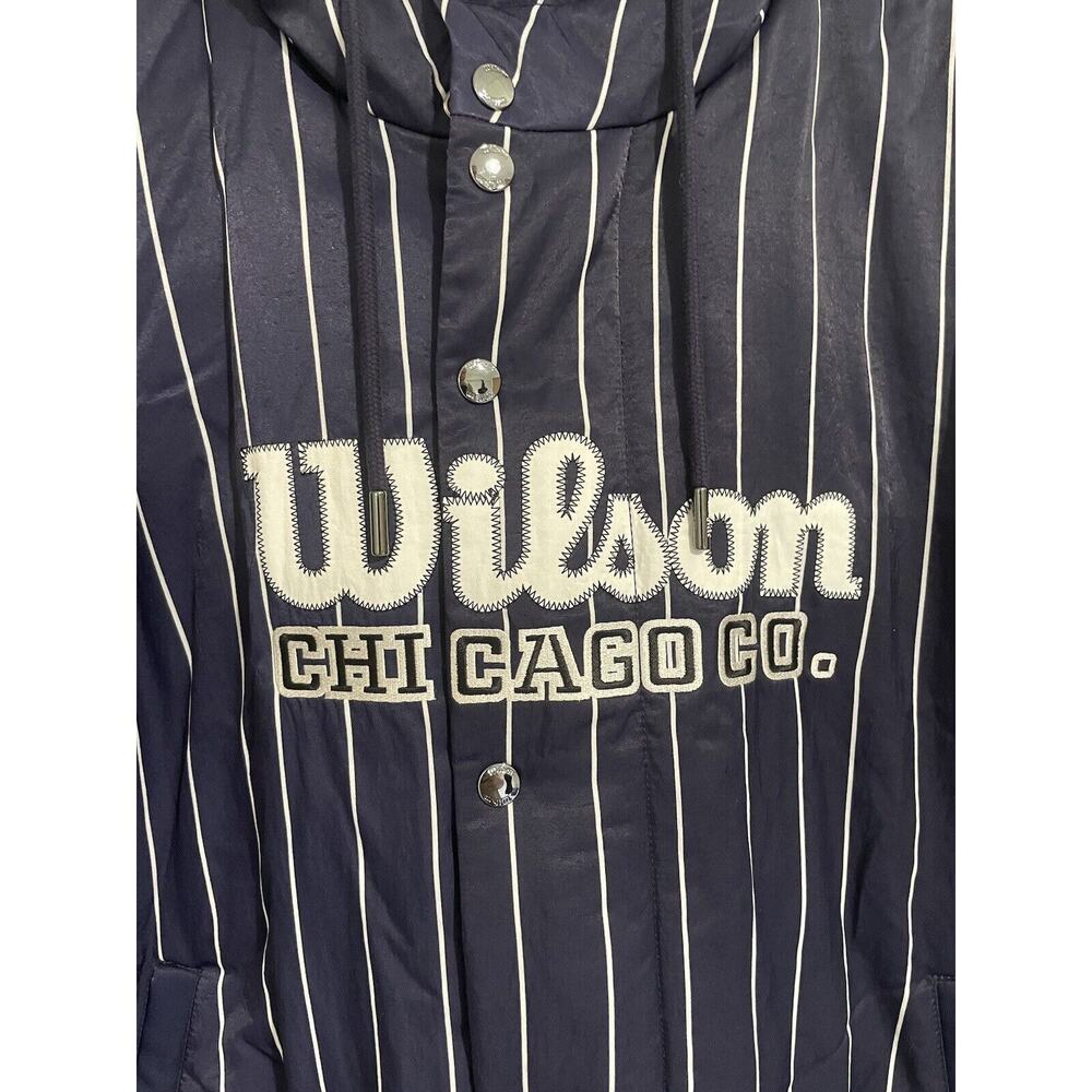 Wilson Chicago‎ Co. Puffer Varsity Pinstripes Jacket Prototype 1/1 Men’s Size L - Picture 2 of 14
